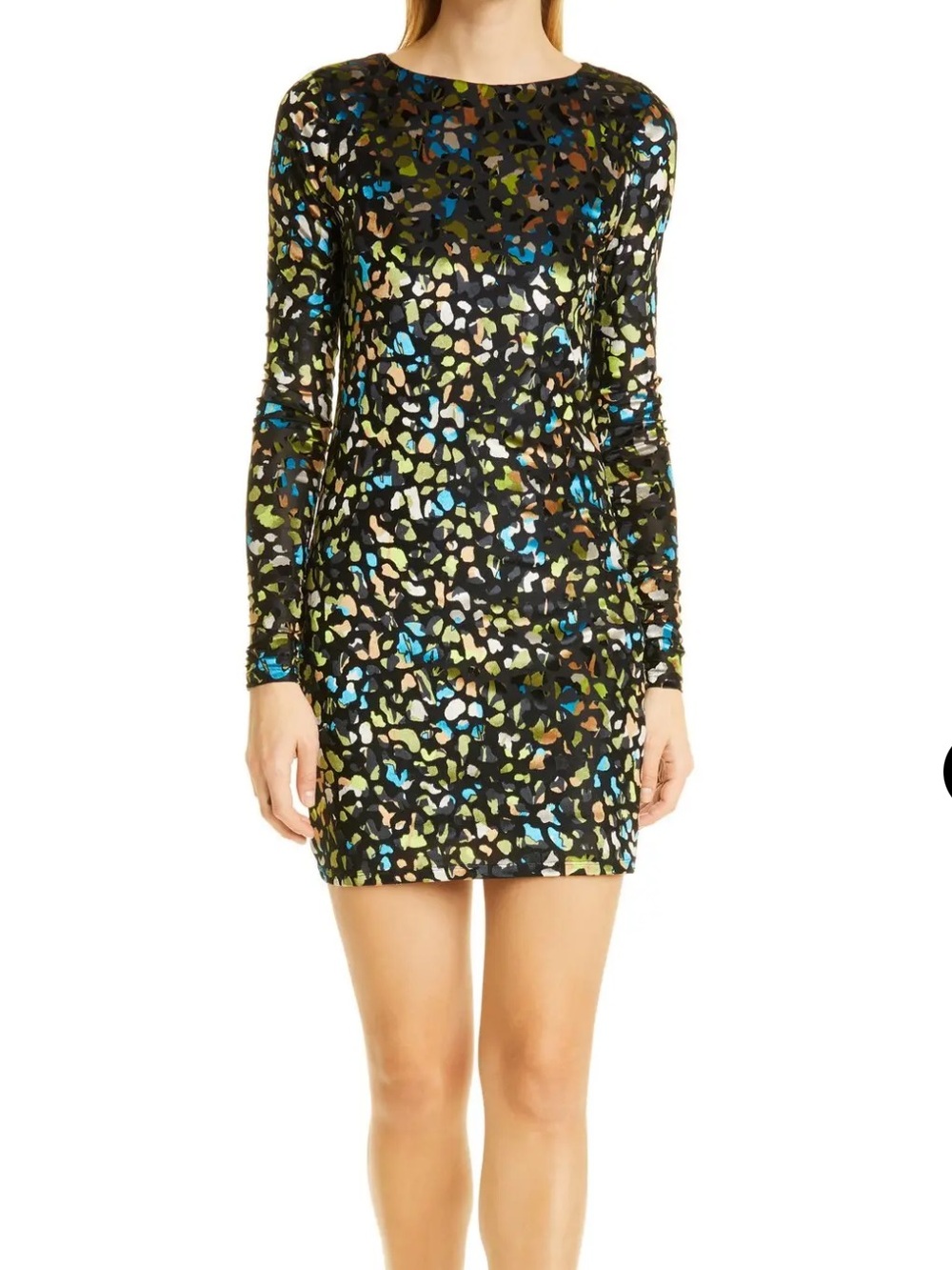 Ted Baker London Amalya Devoré Long Sleeve body-con dress